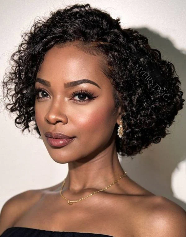 Human Hair Wig with Bangs Short lace Wigs